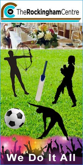 Advert showing sports at the Rockingham Centre with words We Do It All